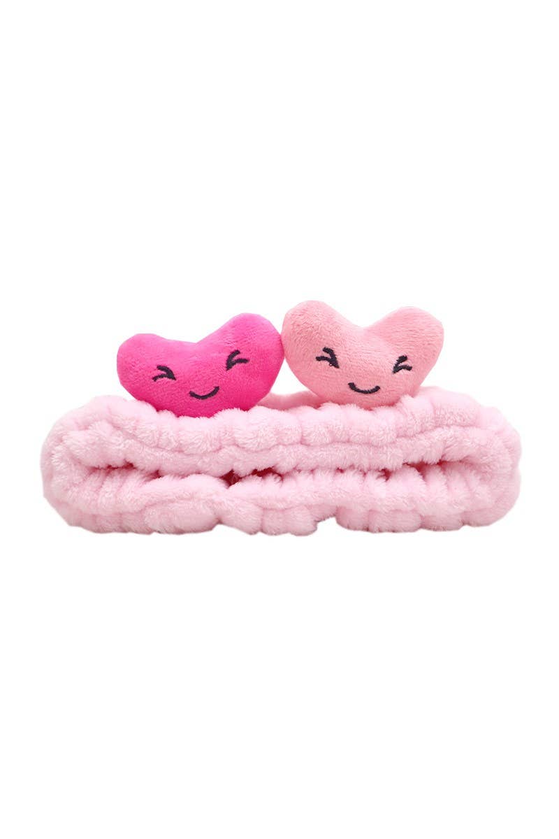 Bandeau en peluche en forme de cœur rose - CALA