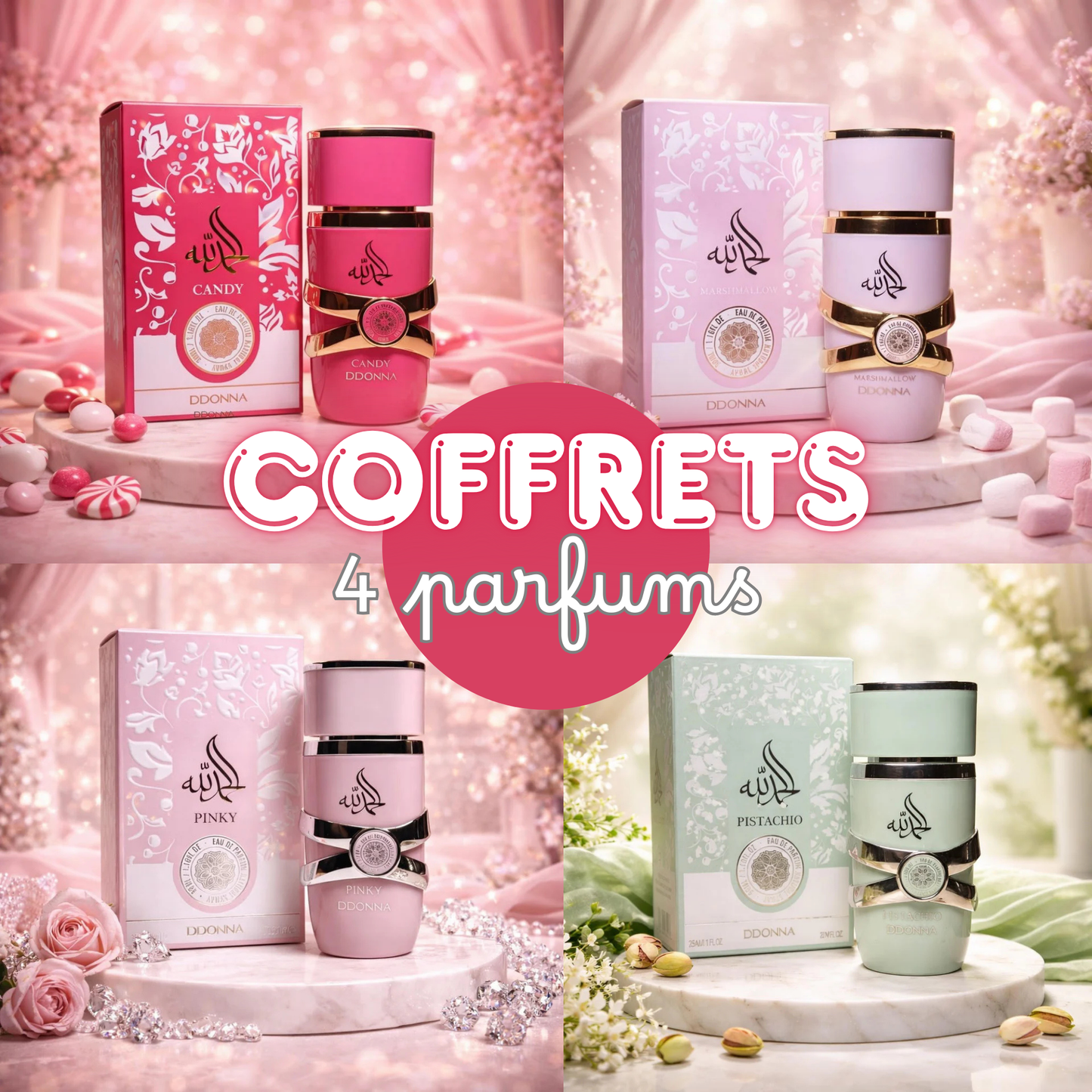 Coffrets 4 parfums - Pinky , Candy, Marshmallow & Pistachio